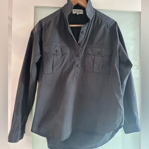 Alex Mill Charcoal Popover Shirt with Chest Pockets